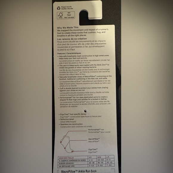 Lululemon MacroPillow Ankle Run Sock BNWT - Picture 5 of 5